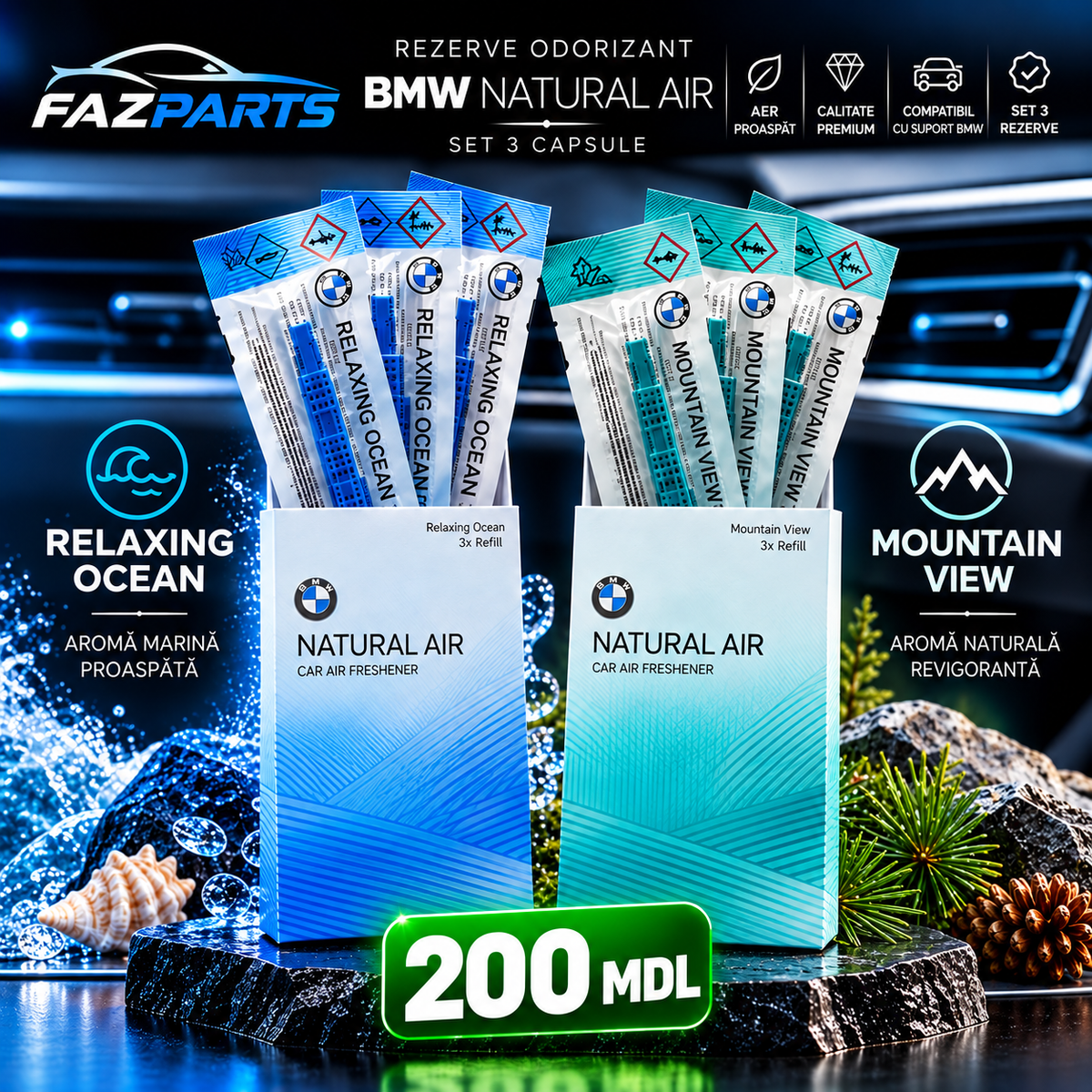 Rezerve BMW Natural Air – Set 3 bucăți