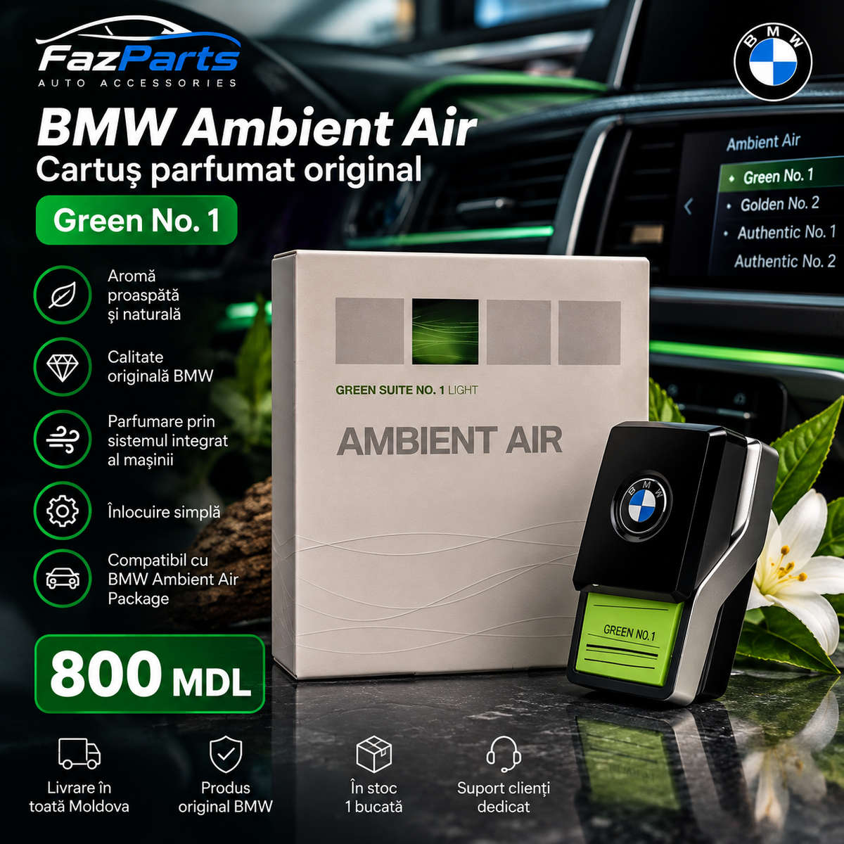 BMW Ambient Air – Odorizant auto, Green No. 1
